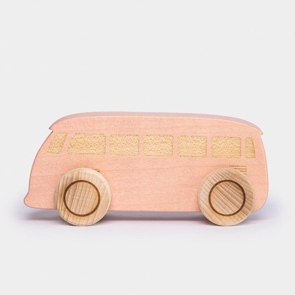 Voiture en bois Autobus - Rose