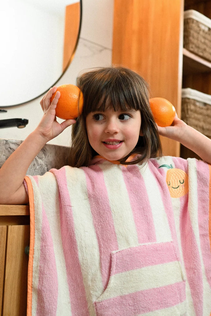 Poncho de bain enfants en éponge Mady Mandarine