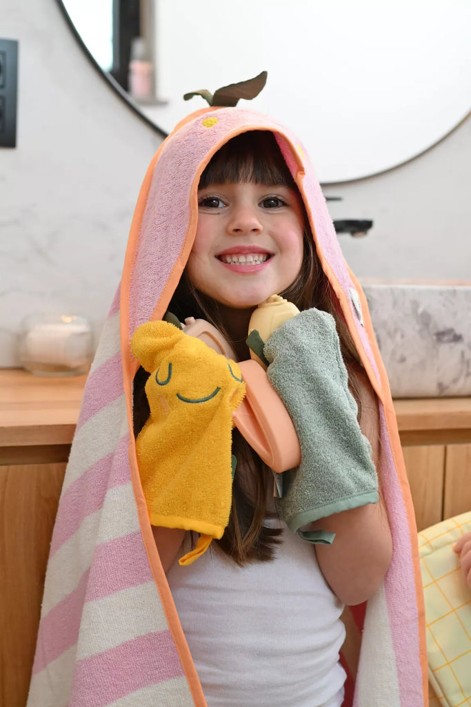 Cape de bain enfants en éponge Mady Mandarine