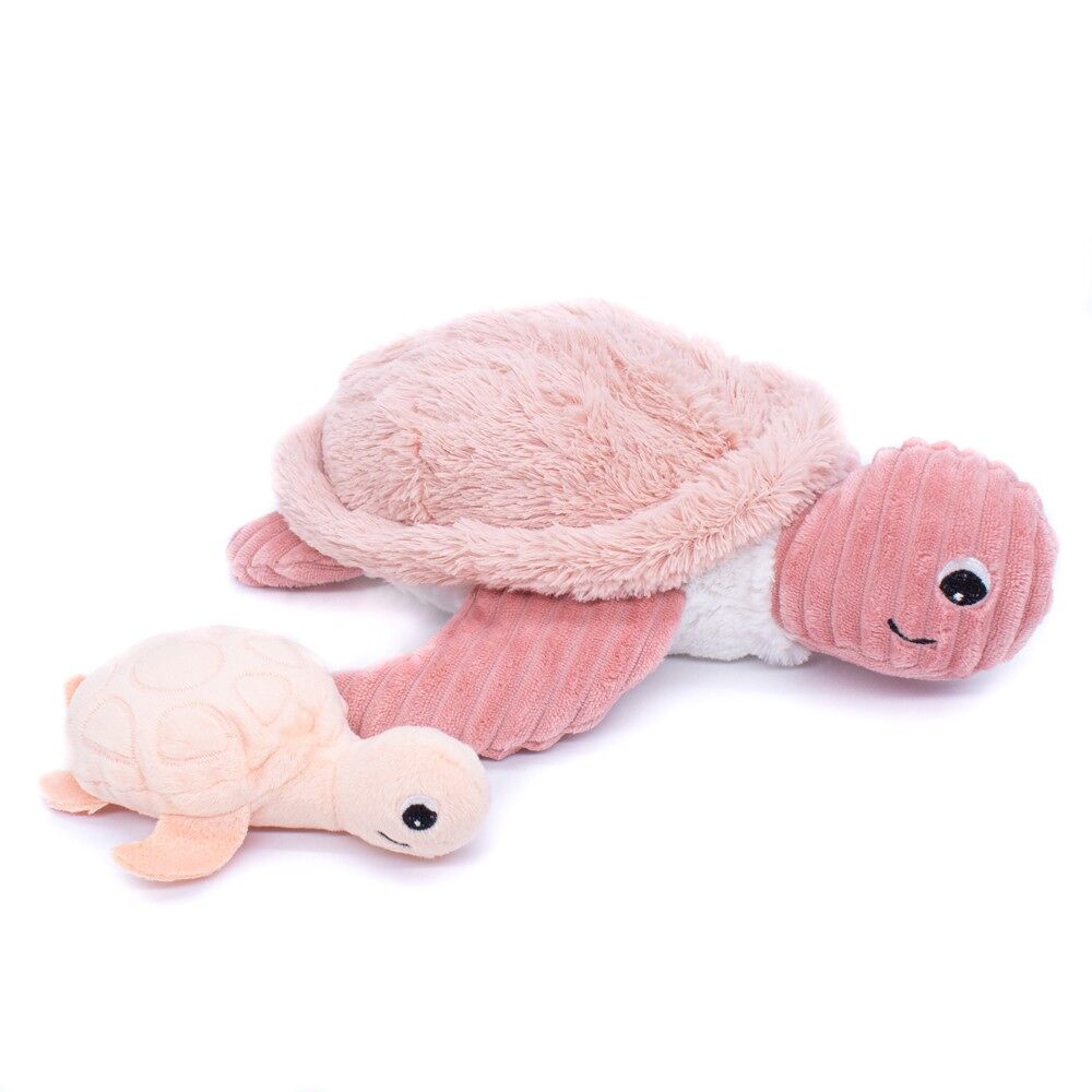 Peluche rose Maman Tortue et son Bébé