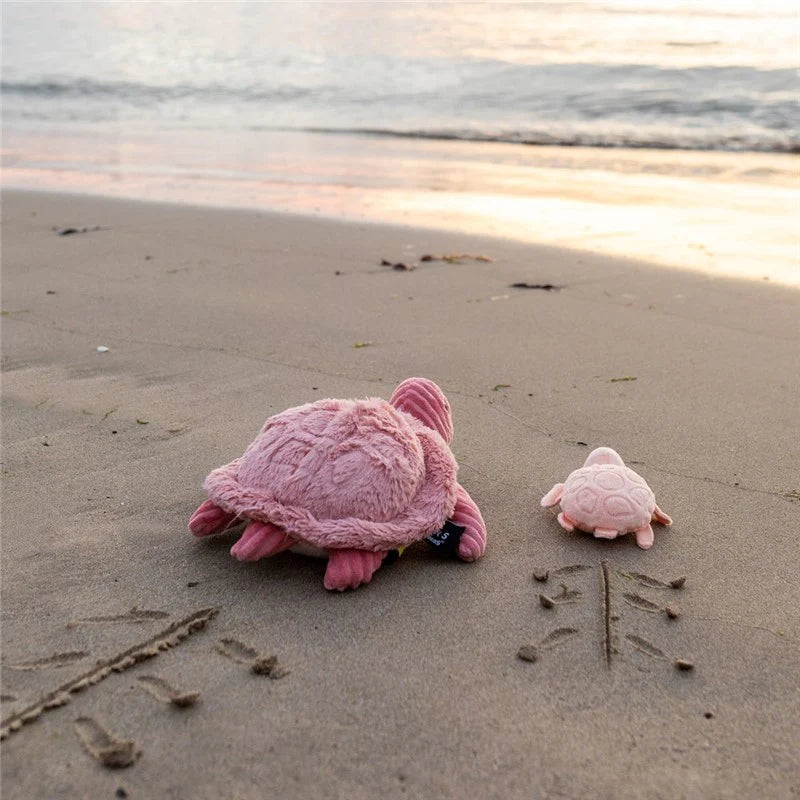 Peluche rose Maman Tortue et son Bébé